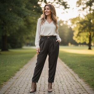 Carole Wren Black Wide Leg Pull-On Pants XL | Elastic Waist Minimalist